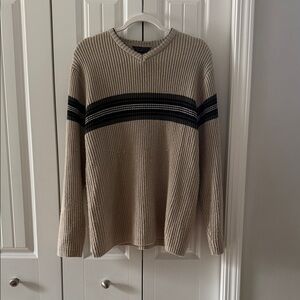 Vintage 90s global mind ribbed stripped sweater